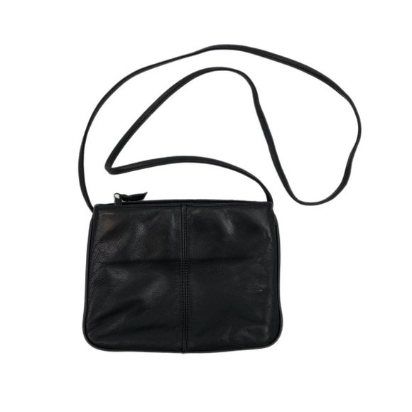 Giani Bernini Black Leather Crossbody Wallet | Made in Indonesia - Picture 1 of 7